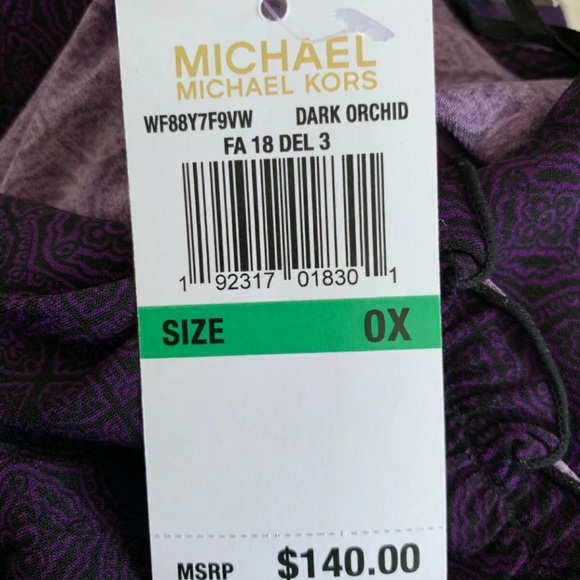 NWT MICHAEL KORS $140 Long Sleeve V-Neck Dress - Picture 7 of 7